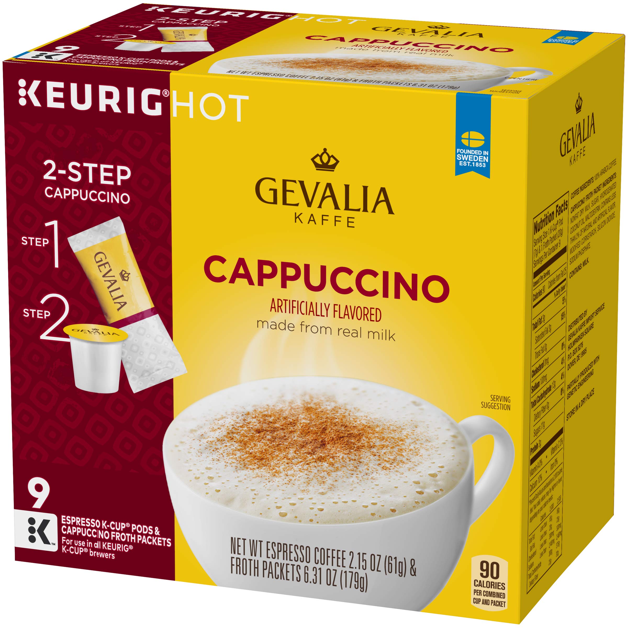 Amazon.com: Gevalia Cappuccino Espresso K-Cup Coffee Pods & Froth